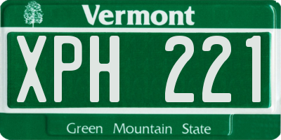 VT license plate XPH221