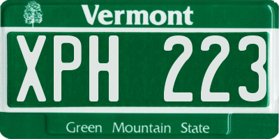 VT license plate XPH223
