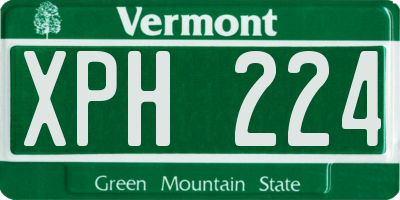 VT license plate XPH224