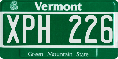 VT license plate XPH226