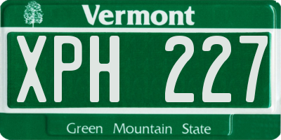 VT license plate XPH227