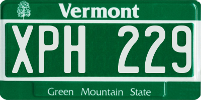 VT license plate XPH229