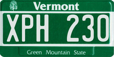 VT license plate XPH230