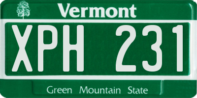 VT license plate XPH231