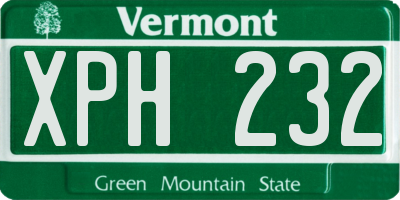VT license plate XPH232