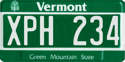 VT license plate XPH234