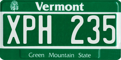 VT license plate XPH235