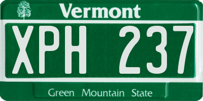 VT license plate XPH237