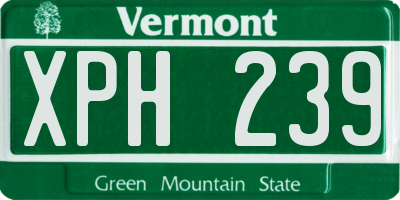VT license plate XPH239