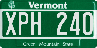 VT license plate XPH240