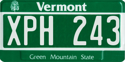 VT license plate XPH243