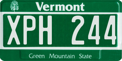 VT license plate XPH244