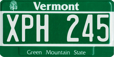 VT license plate XPH245