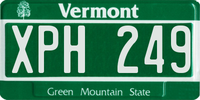 VT license plate XPH249
