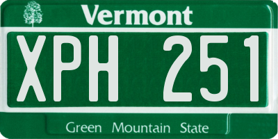 VT license plate XPH251