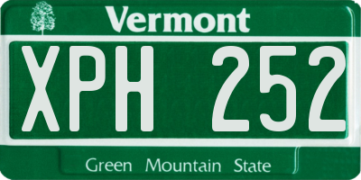 VT license plate XPH252