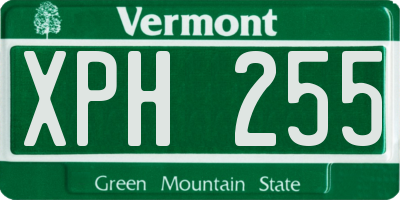 VT license plate XPH255
