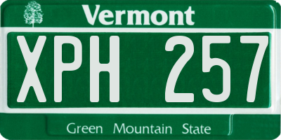 VT license plate XPH257