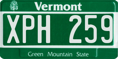 VT license plate XPH259