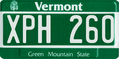 VT license plate XPH260