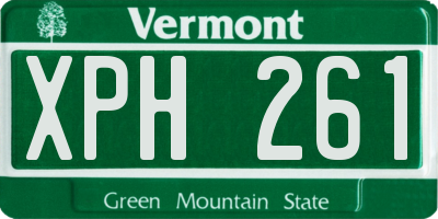 VT license plate XPH261