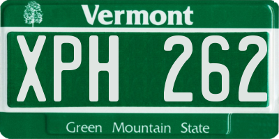 VT license plate XPH262