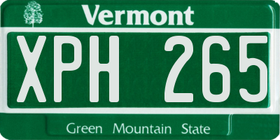 VT license plate XPH265