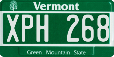 VT license plate XPH268