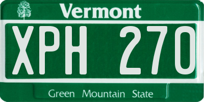 VT license plate XPH270