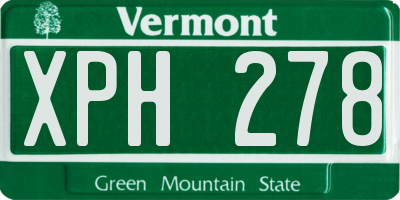 VT license plate XPH278