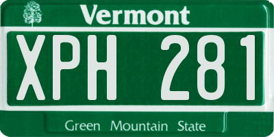 VT license plate XPH281