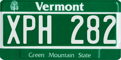VT license plate XPH282