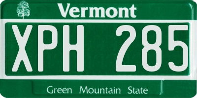 VT license plate XPH285