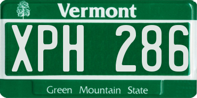 VT license plate XPH286