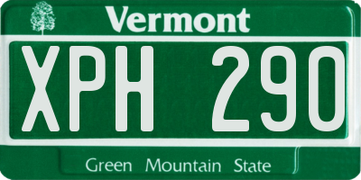 VT license plate XPH290
