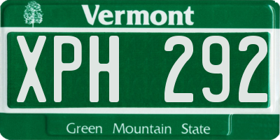 VT license plate XPH292