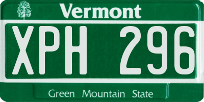 VT license plate XPH296