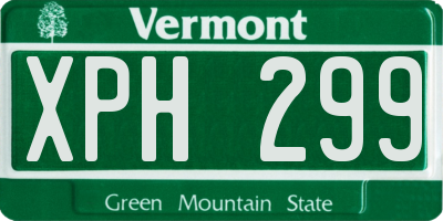 VT license plate XPH299