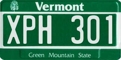 VT license plate XPH301