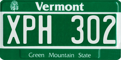 VT license plate XPH302