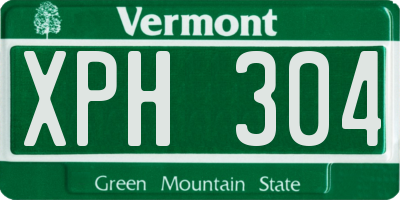 VT license plate XPH304