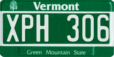 VT license plate XPH306