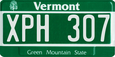 VT license plate XPH307