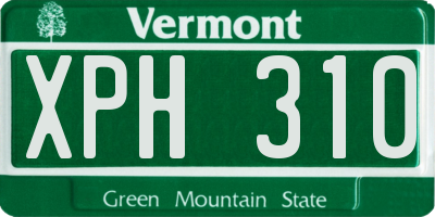 VT license plate XPH310