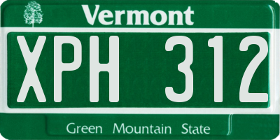 VT license plate XPH312
