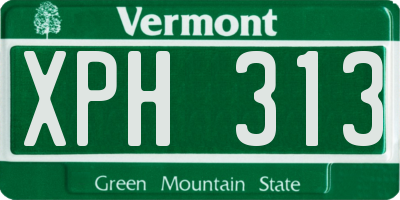 VT license plate XPH313