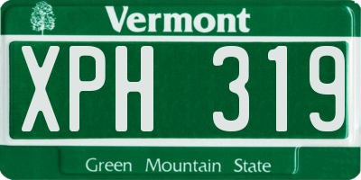 VT license plate XPH319