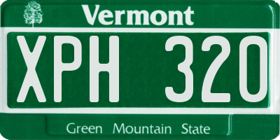 VT license plate XPH320