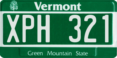 VT license plate XPH321