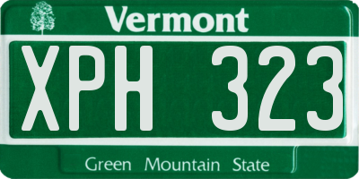VT license plate XPH323